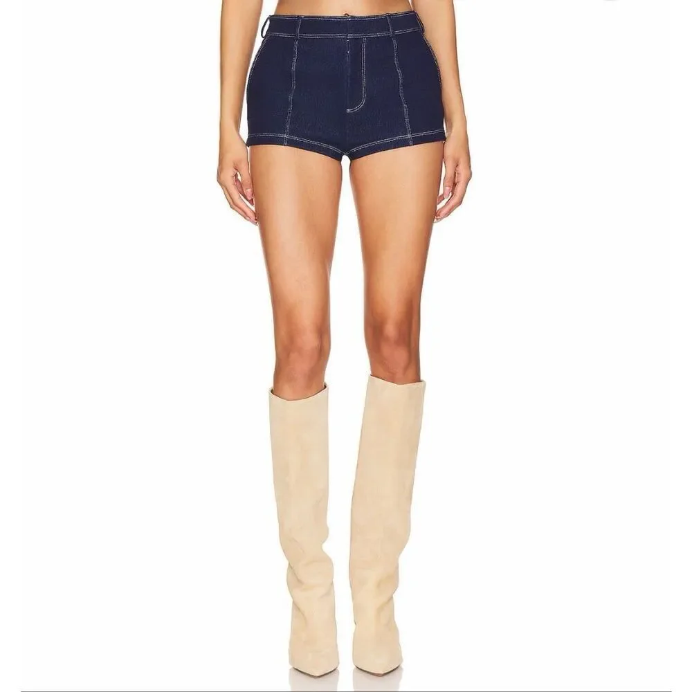 New Frankie’s Bikinis Mary Denim Shorts Size M